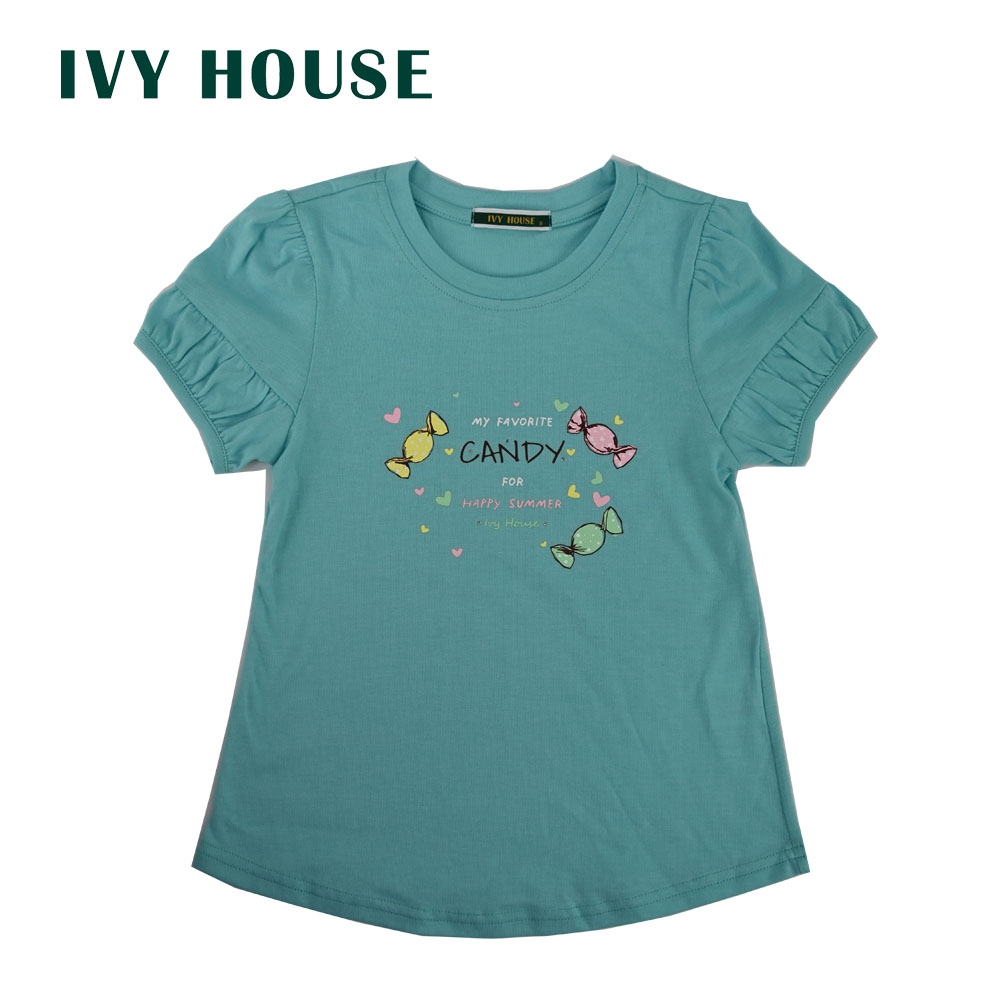 IVY HOUSE常春藤 抗紫外線涼感印糖果燙鑽女童T恤231803(90cm-130cm)台灣製