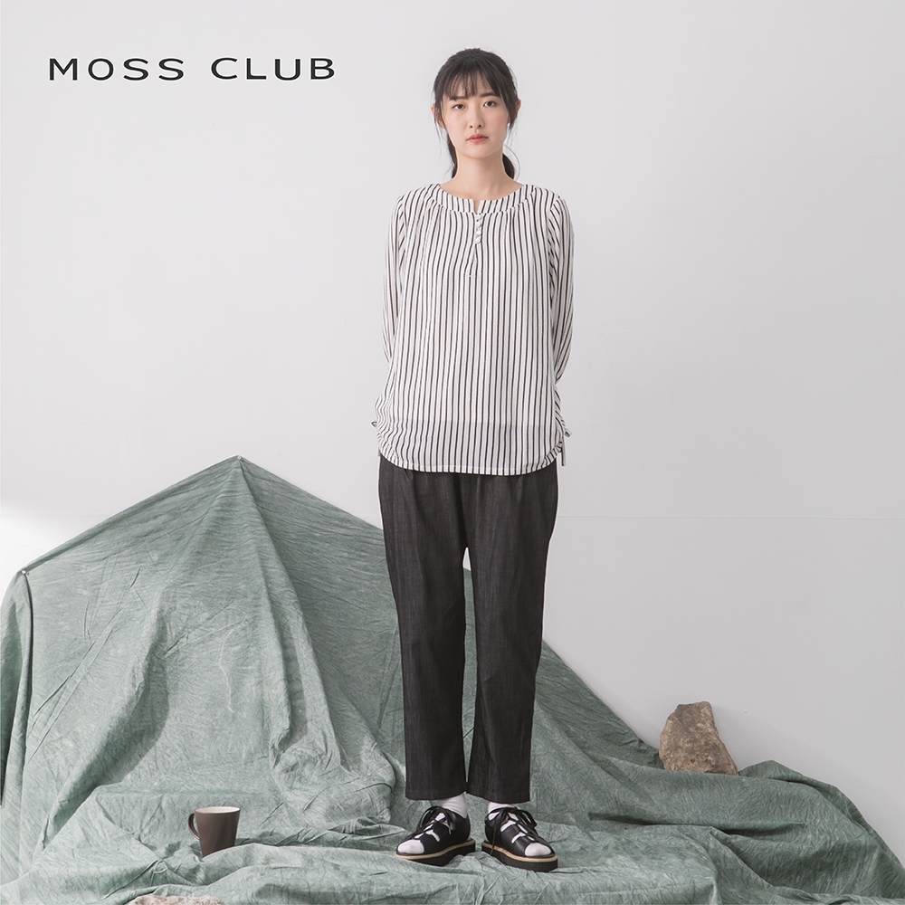 【MOSS CLUB】舒適質感文青搭配-長褲(二色/版型寬鬆)