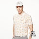 【Lynx Golf】男款吸溼排汗機能滿版加州椰樹圖樣印花胸袋款短袖POLO衫/高爾夫球衫-白色 product thumbnail 2