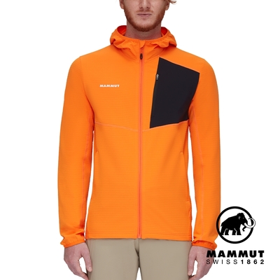 【Mammut 長毛象】Madris Light ML Hooded Jacket Men 防風刷毛連帽外套 深柑桔橘 男款 #1014-03841