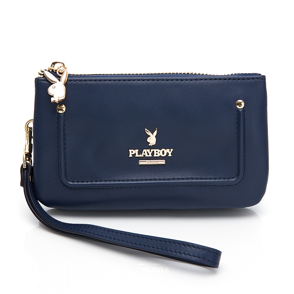 PLAYBOY-  零錢包附手挽帶 Elegant系列 -藍色