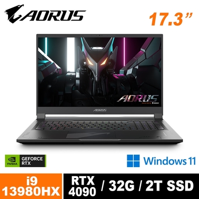 GIGABYTE 技嘉 AORUS 17X AZF 17.3吋電競筆電 (i9-13980HX/RTX4090/32G/2TB SSD/QHD 240Hz/Win11P)