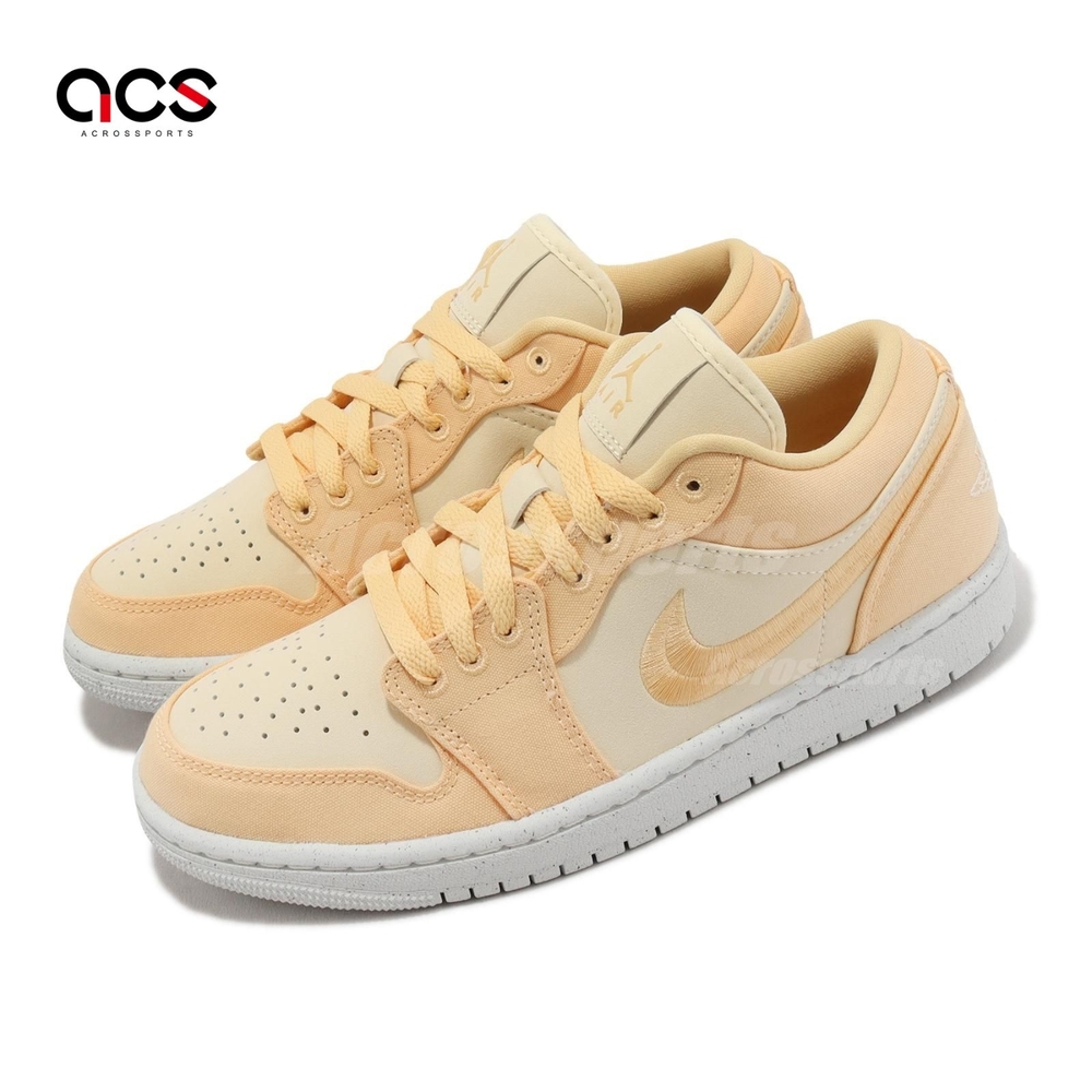 Nike Wmns Air Jordan 1 Low SE 女鞋 男鞋 粉橘 帆布 刺繡勾勾 AJ1 DV0426-200