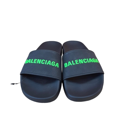 BALENCIAGA 巴黎世家品牌經典字母LOGO涼拖鞋(兩色均一價)(綠色/白色)