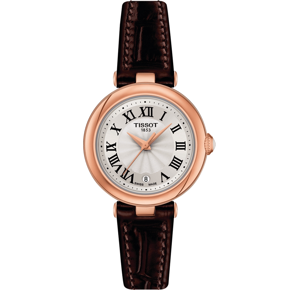 TISSOT 天梭 Bellissima 浪漫邂逅羅馬時尚腕錶-T1260103601300/皮帶錶