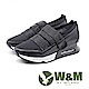 W&M(女)襪套式貼鑽彈力帶氣墊感增高 休閒鞋-黑(另有銀) product thumbnail 1