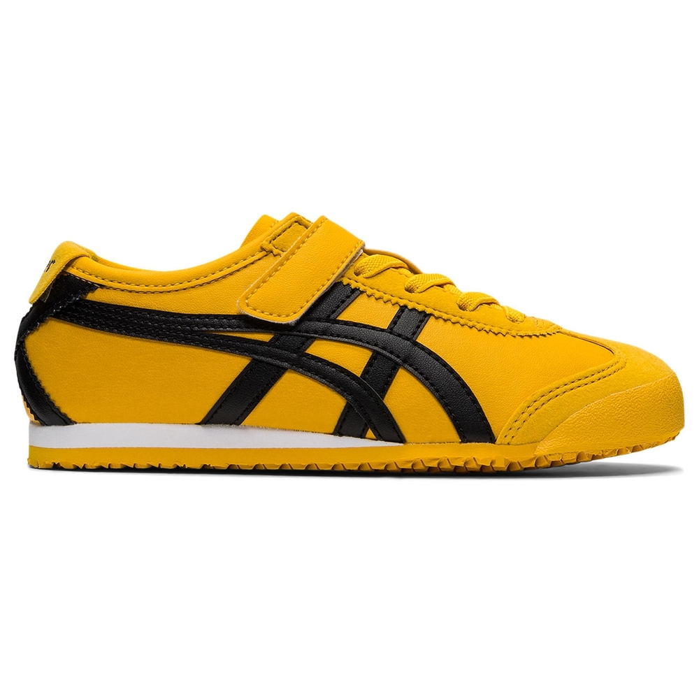 【Onitsuka Tiger】鬼塚虎 官方旗艦店MEXICO 66 PS 中童鞋 黃底黑邊1184A049-750