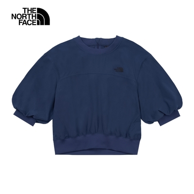 【The North Face 官方旗艦】北面UE女款藍色吸濕排汗防潑水防曬短袖上衣｜88688K2