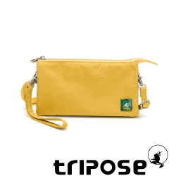 tripose 漫遊系列岩紋簡約微旅手拿/側肩包 活力黃