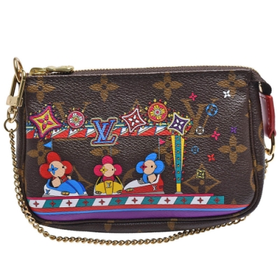 LV Louis Vuitton路易威登 M69976經典MINI POCHETTE ACCESSOIRES吉祥物遊樂場玩樂拉鍊迷你手提包