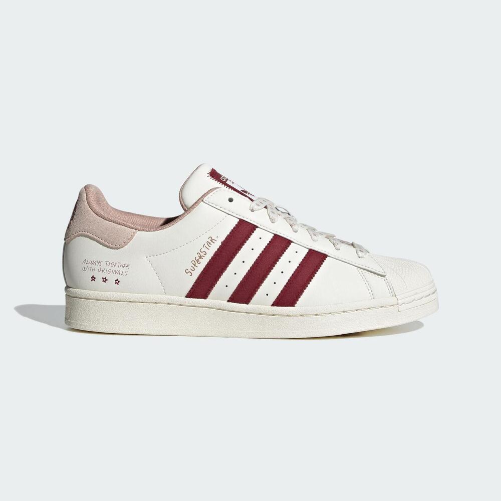 Adidas Superstar IG3853 男女 休閒鞋 經典 Originals 貝殼頭 聯名 穿搭 米白 紅