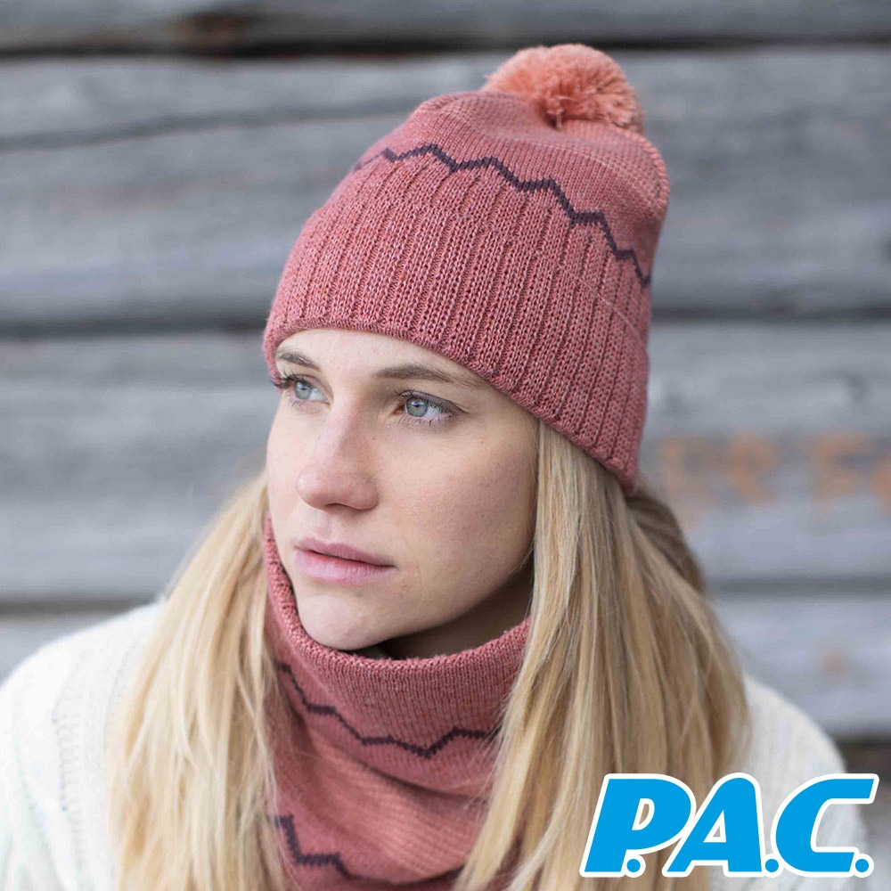 【PAC德國】Akela羊毛帽PAC20301005粉紅球/環保再生/透氣抗臭/造型保暖配件/德國製