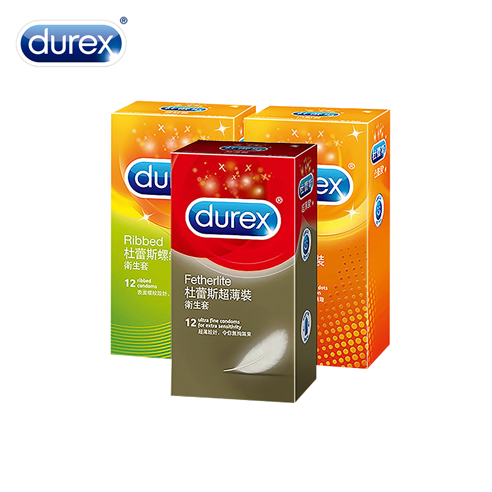 Durex 超薄裝衛生套12入+凸點裝12入+螺紋裝12入