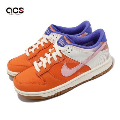 Nike 休閒鞋 Dunk Low SE GS 大童 女鞋 橘 藍 粉紅 鴛鴦 膠底 FN0600-801