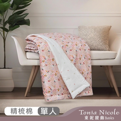 Tonia Nicole 東妮寢飾 粉漾花兔100%精梳純棉涼被(單人150x195cm)