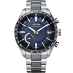 CITIZEN 星辰 經典藍光動能GPS衛星校時鈦金屬腕錶(CC3085-51L)43.5mm