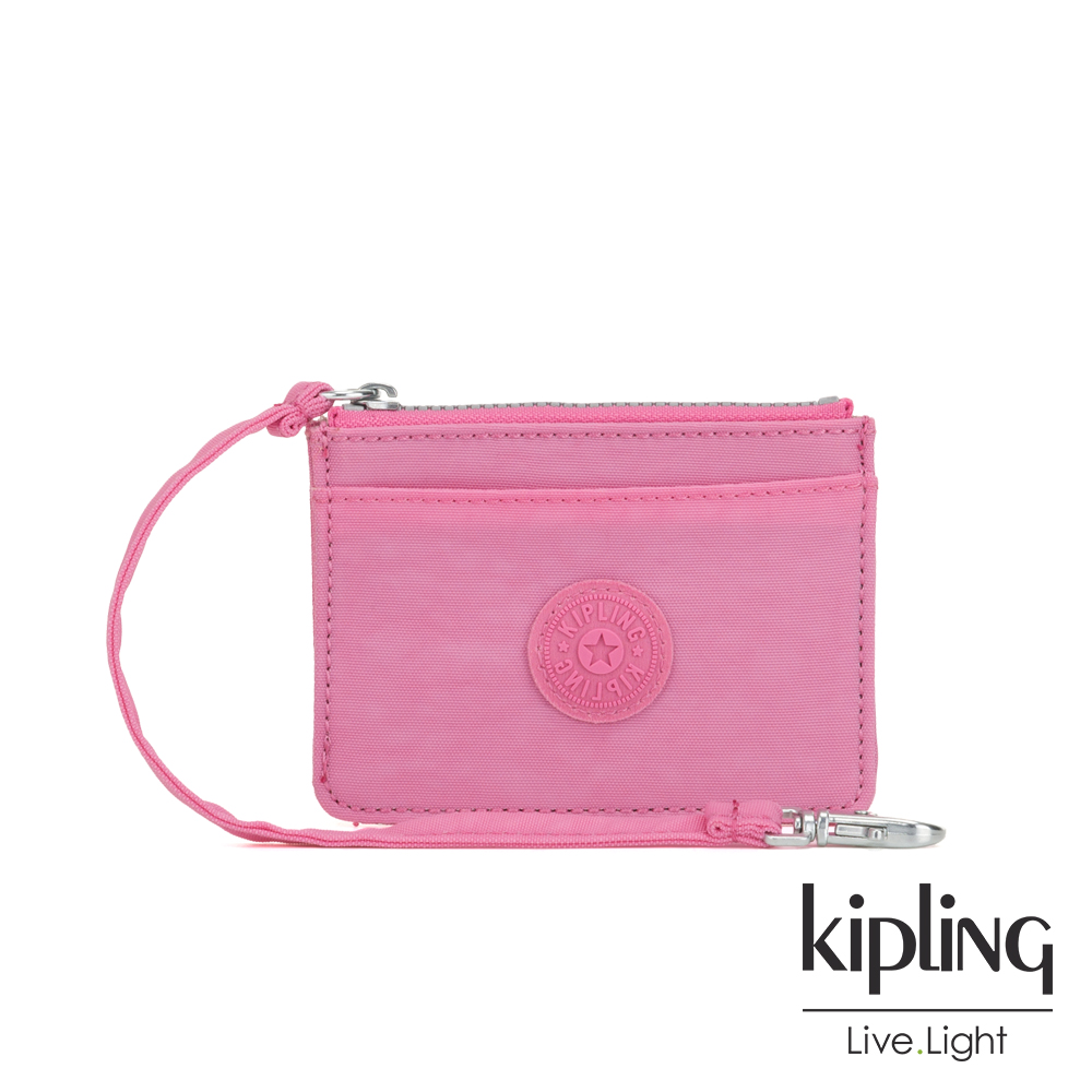 Kipling 甜美糖果粉多夾層證件零錢包-CINDY