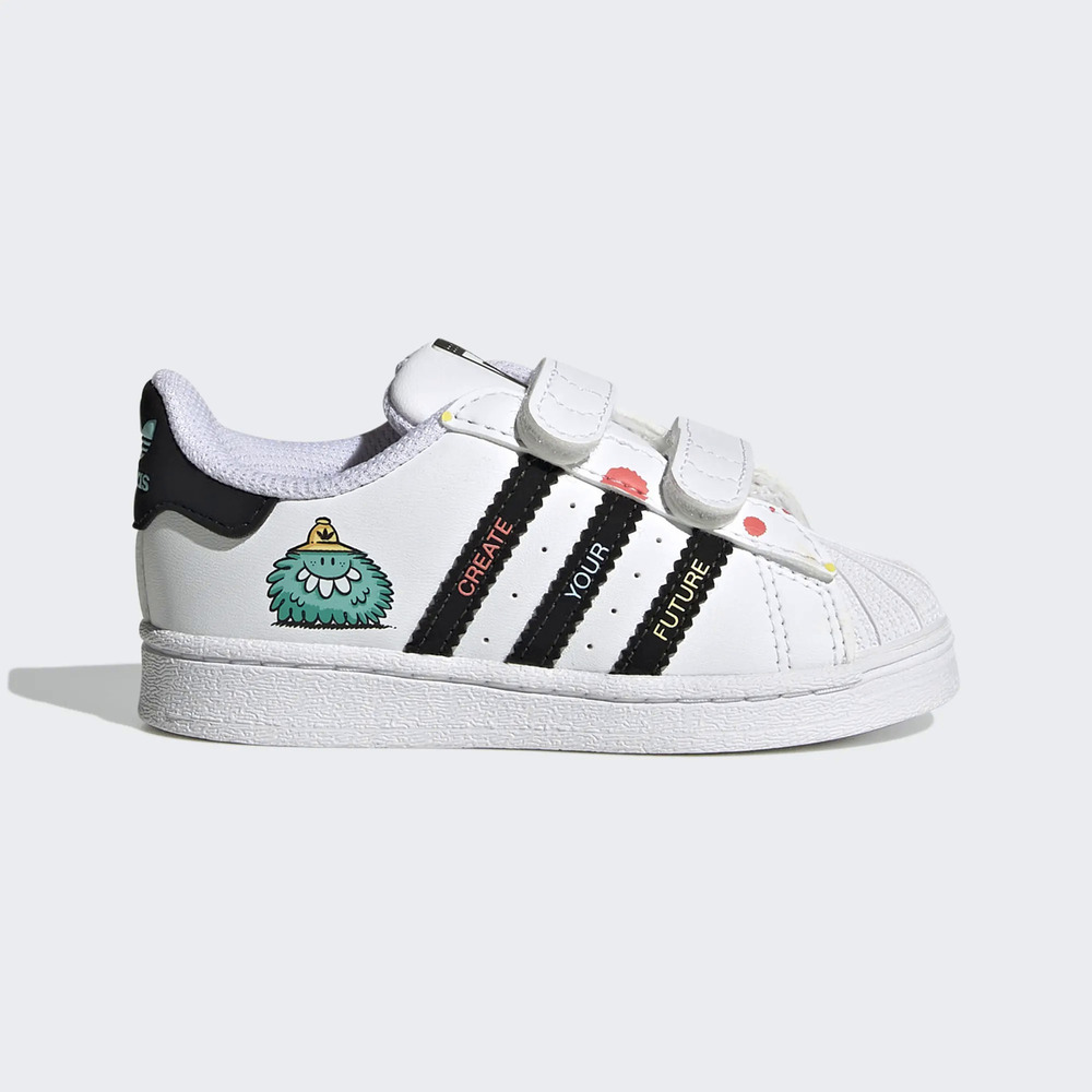 Adidas Superstar CF I [H05269] 小童 休閒鞋 運動 經典 插畫 魔鬼氈 舒適 穿搭 白黑