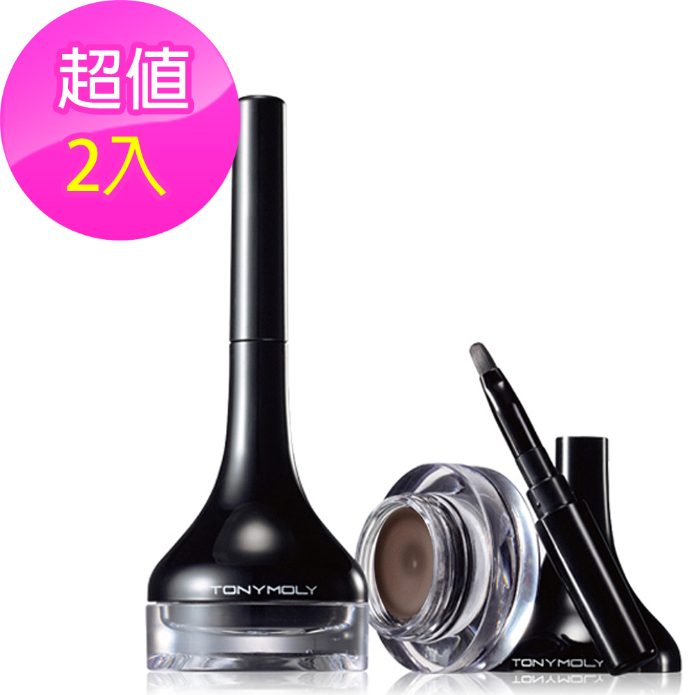 韓國TONY MOLY 持久防暈染眼線膠3.5g 咖啡色 (附眼線刷) 2入