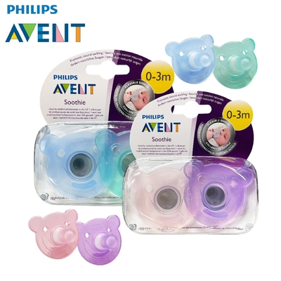 【PHILIPS AVENT】熊熊矽膠安撫奶嘴2入組0~3M (效期至2024年7月)