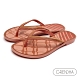 (夏日休閒推薦鞋)Grendha 海洋風結繩圖飾人字鞋-粉橘/金 product thumbnail 1