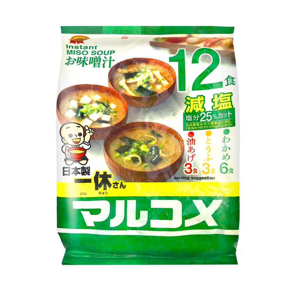 丸米一休 減鹽即食味噌湯12入包(186g)