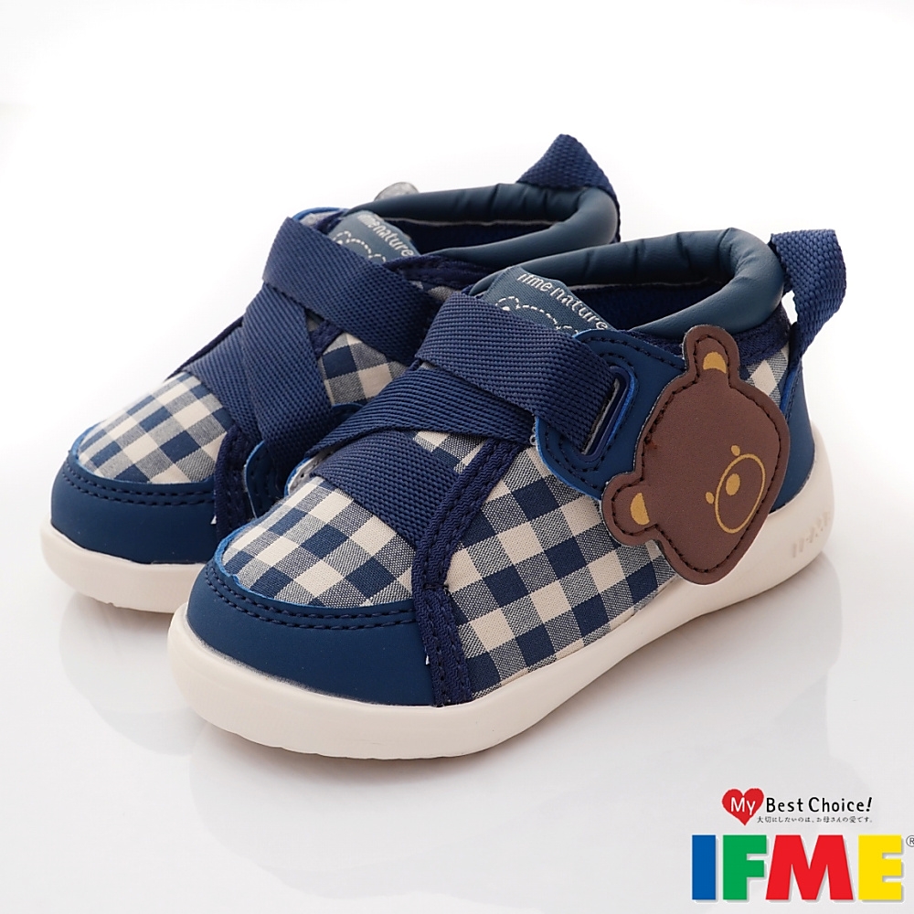 IFME健康機能鞋款 短筒小熊護踝款任選-38320(寶寶段)櫻桃家 (2.383211寶藍)