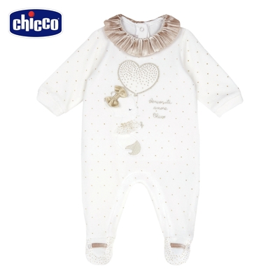 chicco-雪白狐狸-百摺領金點後開兔裝