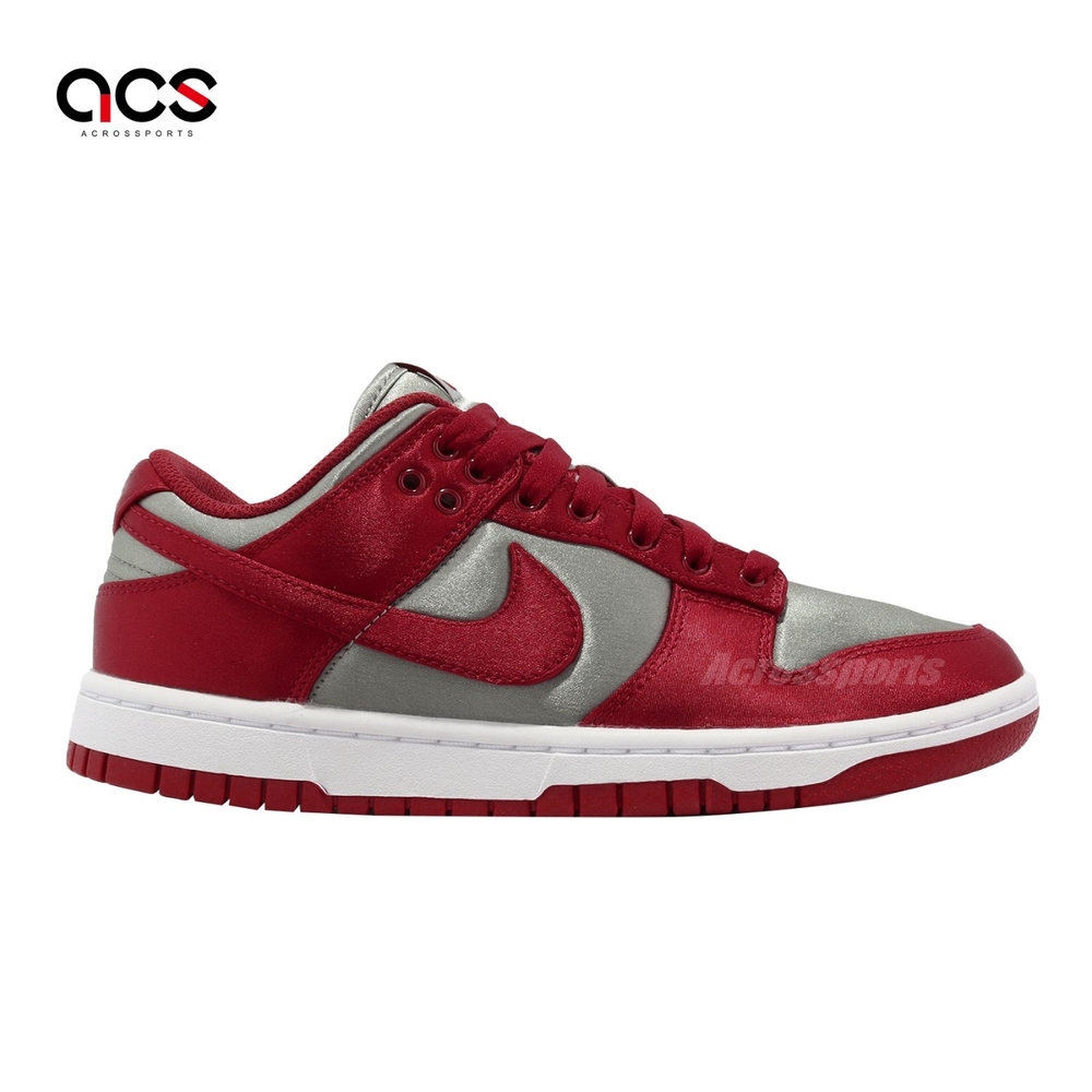 Nike Wmns Dunk Low UNLV Satin 緞面絲綢灰紅女鞋休閒鞋DX5931-001