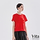 【Vita】高含棉立體圖案五分袖上衣-紅 product thumbnail 1