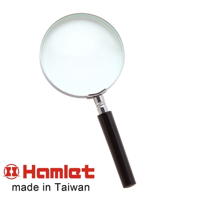 【Hamlet 哈姆雷特】2.3x/5.0D/76mm 台灣製手持型電木柄放大鏡【A004】