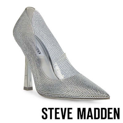 STEVE MADDEN-MARTINA-R 鑽面尖頭高跟鞋-銀色