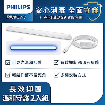 Philips 飛利浦 LED USB抑菌燈 2入 (PU001)