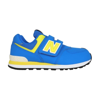 NEWBALANCE 男中童復古慢跑鞋-WIDE-574系列 N字鞋 寬楦 PV574KIL 藍芥末綠