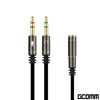 GCOMM 3.5mm鋁合金 2公轉1母 耳機麥克風 音源轉接線