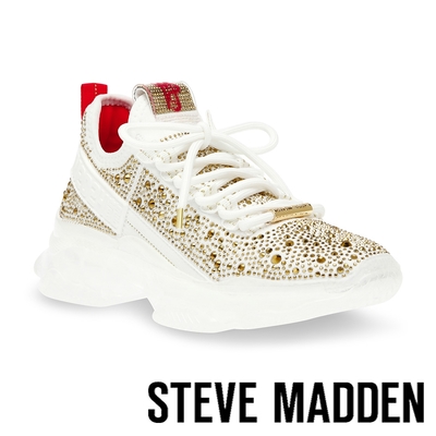 STEVE MADDEN-MAXILLA-R 鑽面綁帶休閒鞋-白金色