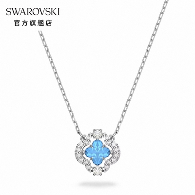 SWAROVSKI 施華洛世奇 Sparkling Dance 項鏈 藍色, 鍍白金色