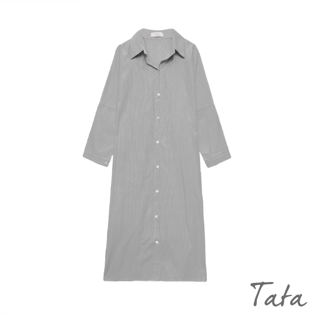 TATA 條紋襯衫長洋裝-共二色-F