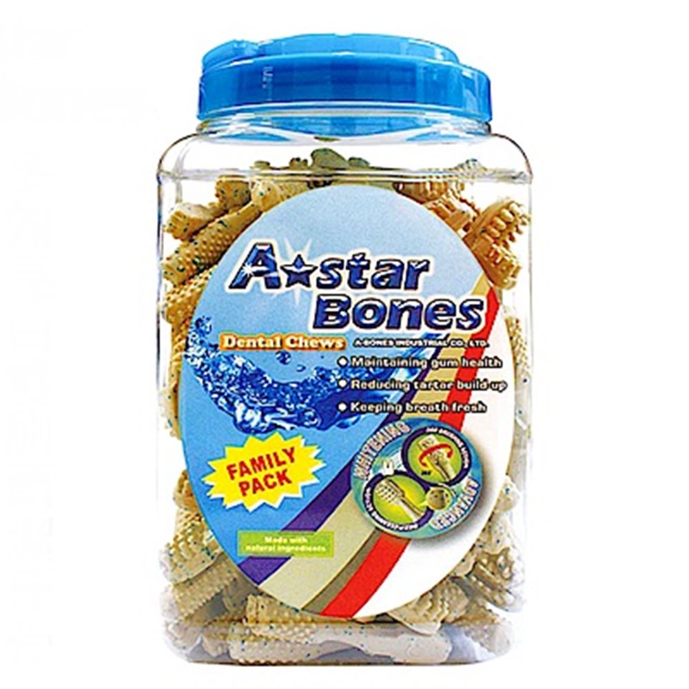【A☆Star-Bones】A☆Star《亮白雙頭潔牙骨》潔牙骨 2000g 超大桶裝