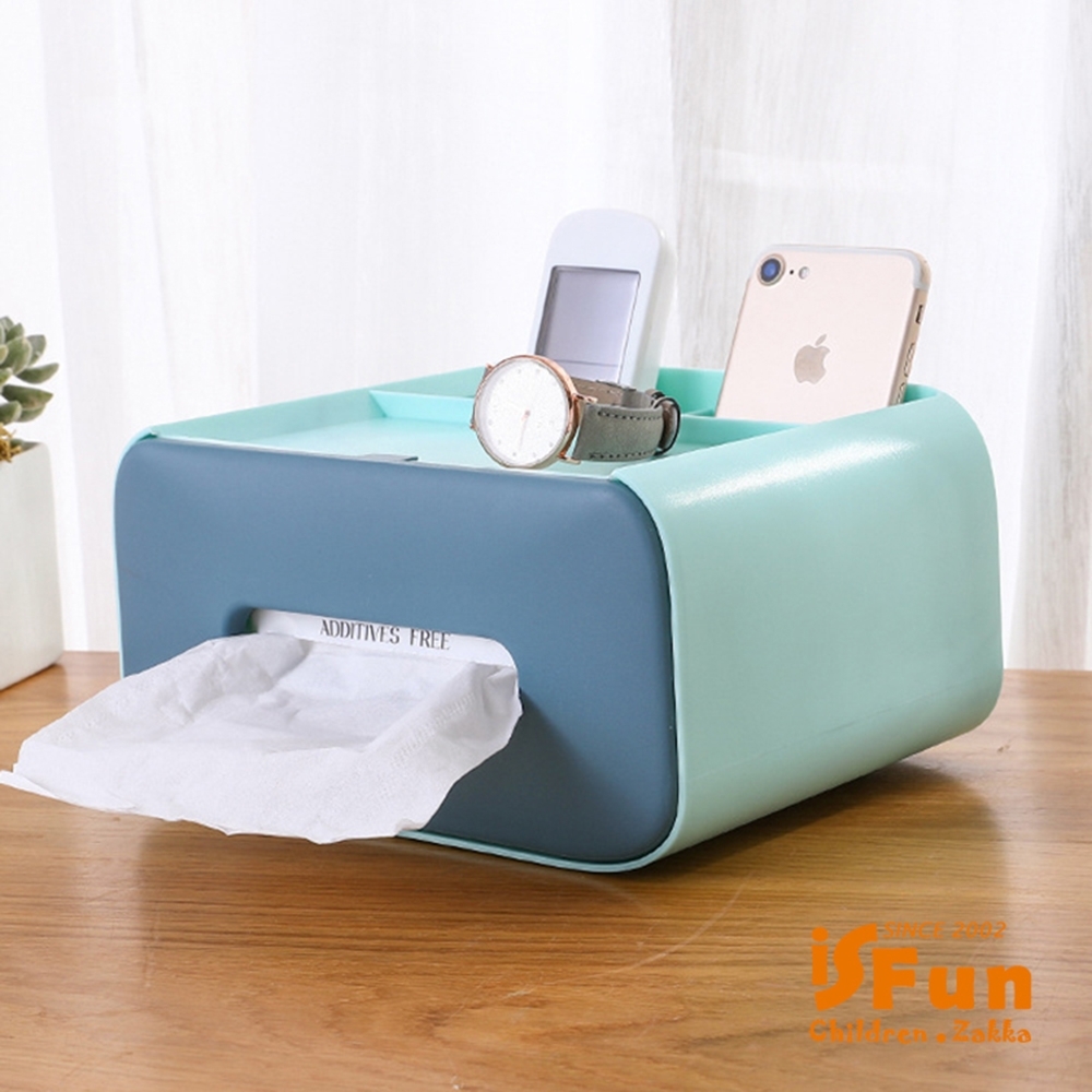 iSFun 歐風雙色 桌面收納抽取式面紙巾盒 3色可選 product image 1