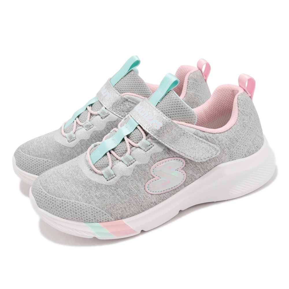 Skechers 休閒鞋 Dreamy Lites 童鞋 中童 灰 粉色 輕量 魔鬼氈 舒適 織布鞋面 302021LLTGY