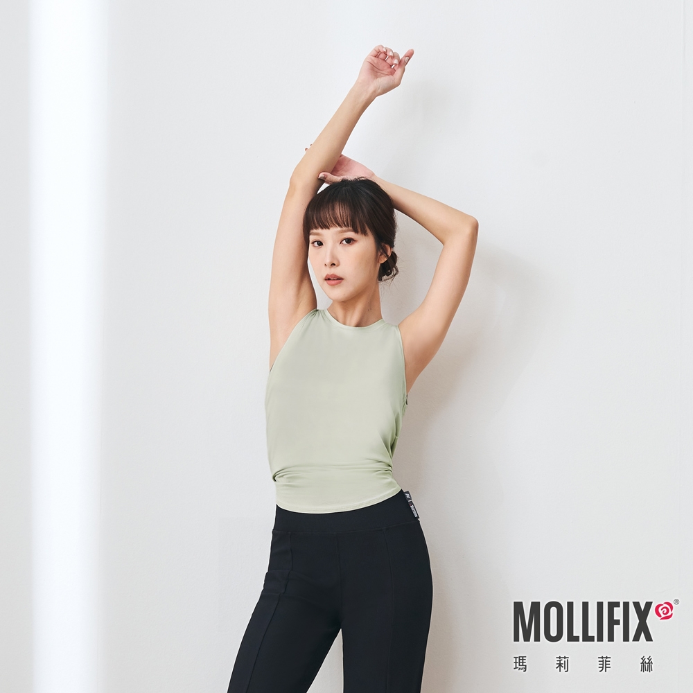 Mollifix 瑪莉菲絲 TRULY交疊燕尾訓練背心 (芽綠) 暢貨出清