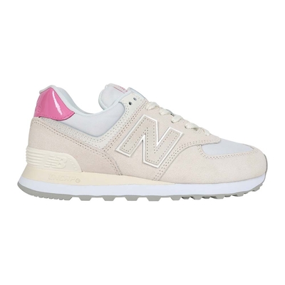 NEWBALANCE 女休閒運動鞋-574系列 麂皮 慢跑 NB N字鞋 WL5742BA 米白粉紅