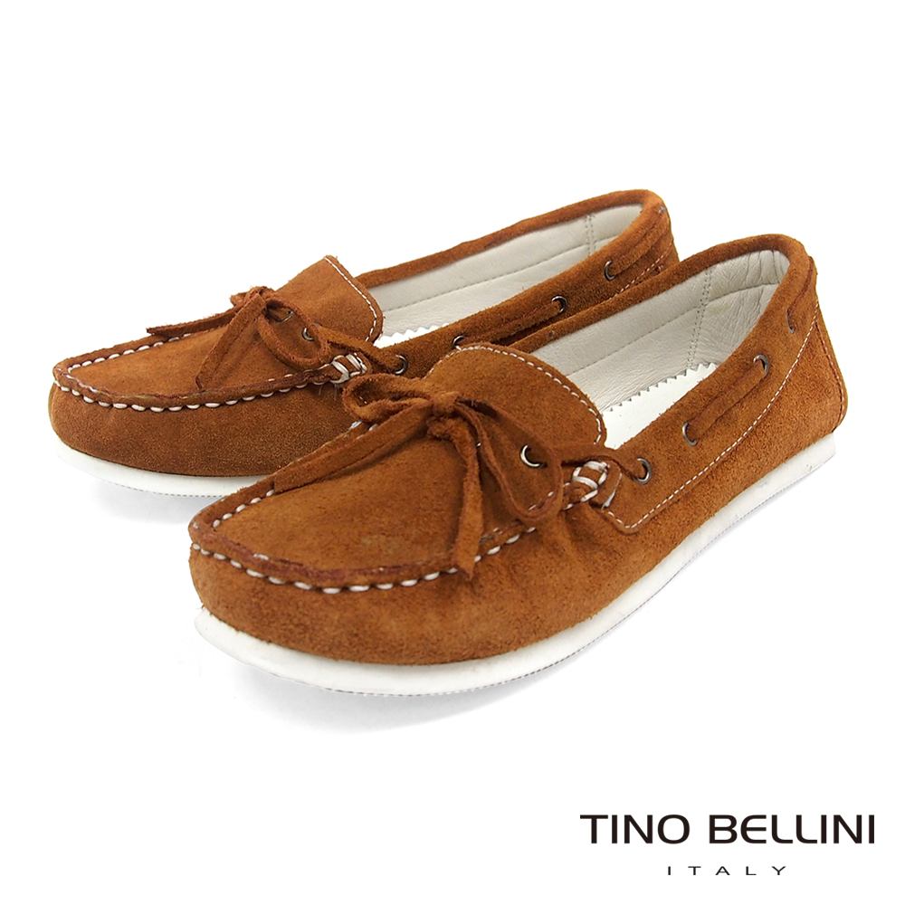 Tino Bellini 麂皮手感自然休閒風格帆船鞋 _ 淺棕