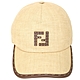 FENDI FF 米色酒椰棕櫚葉編織棒球帽 product thumbnail 1