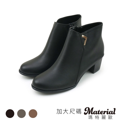 Material瑪特麗歐 MIT 短靴 加大尺碼金屬側飾短靴 TG6889