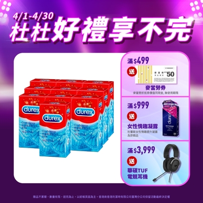 【Durex杜蕾斯】 薄型裝保險套12入x10盒（共120入）