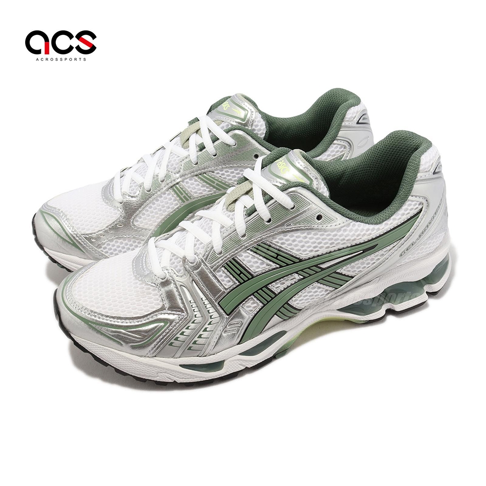 Asics 休閒鞋GEL-Kayano 14 男鞋白銀綠復古慢跑鞋亞瑟膠亞瑟士