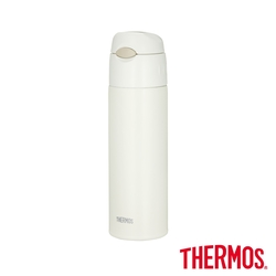 THERMOS膳魔師不鏽鋼吸管設計真空保冷瓶550ml(FHL-551-CRW)奶油白