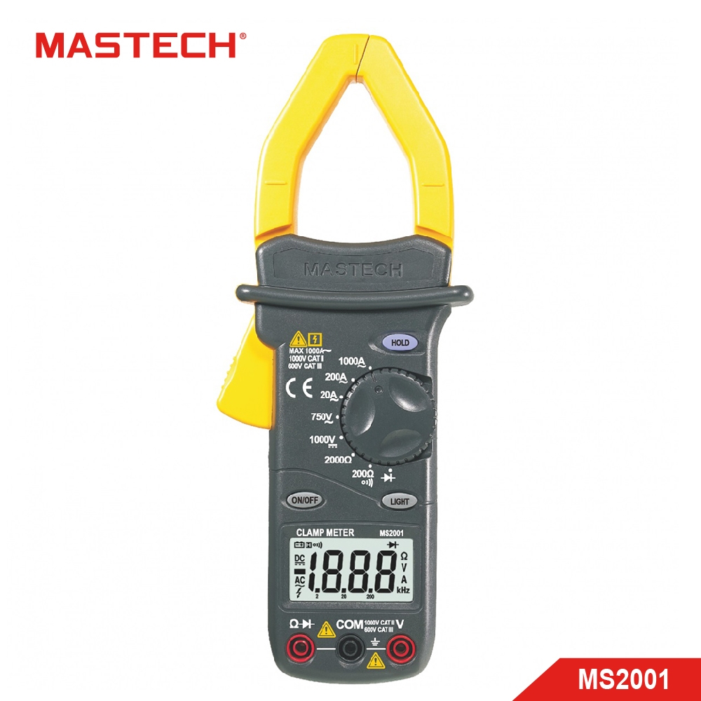MASTECH 邁世 MS2001 數字鉗形萬用表 含二極管測試功能 1000A高精度 防燒 現貨